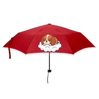 Traum vom Welpen auf Cloud - Regenschirm (klein) - Rot - Vorne