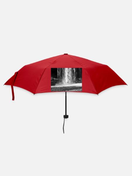 Monochromer Wasserfallnebel - Regenschirm (klein) - Rot
