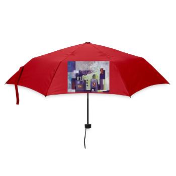City in Muted Colors - Umbrella (small) - red - Front