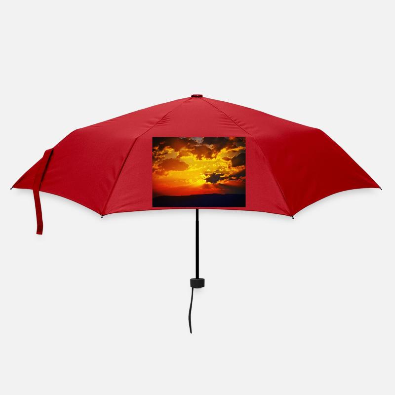 Sonnenuntergangsfeuerstrahlen - Regenschirm (klein) - Rot