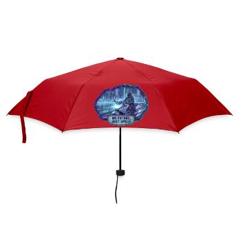 Futuristic biker in a cyberpunk city - Umbrella (small) - red - Front