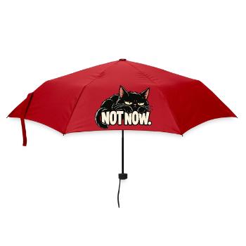 Nicht jetzt, Katze - Regenschirm (klein) - Rot - Vorne