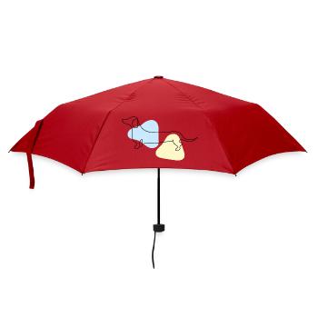 Line Art Dachshund pastel - Umbrella (small) - red - Front