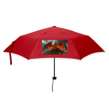 Ein Drache bedroht Beowulfs friedliches Königreich - Regenschirm (klein) - Rot - Vorne