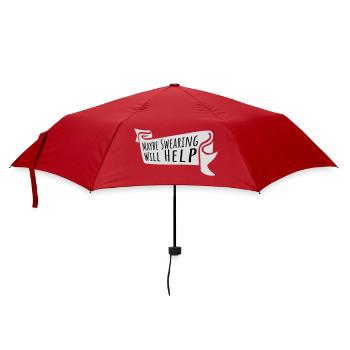 Maybe Swearing Will Help Sarkastisch Spruch Grafik - Regenschirm (klein) - Rot - Vorne