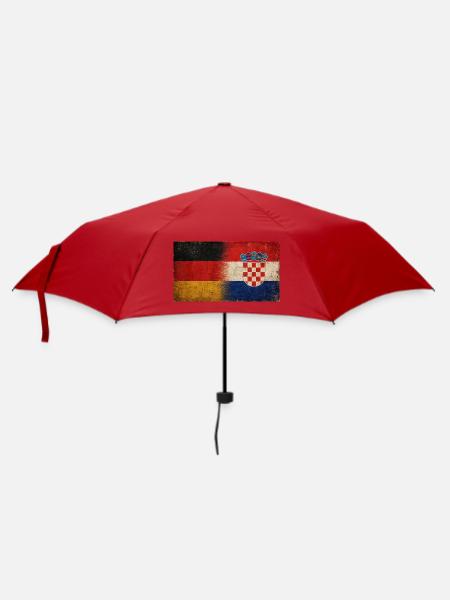 Deutschland Kroatien Freundschaft Flagge - Regenschirm (klein) - Rot