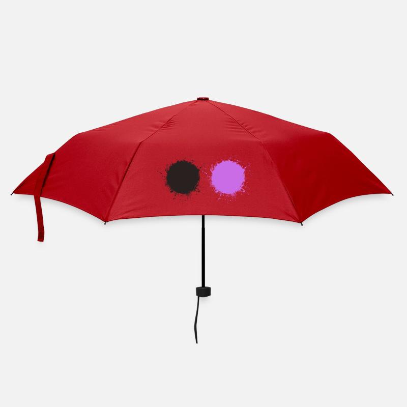 Schwarz Lila - Regenschirm (klein) - Rot