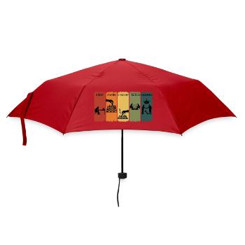 Retro Schachschritte Eröffnungsstrategie Schachmatt - Regenschirm (klein) - Rot - Vorne
