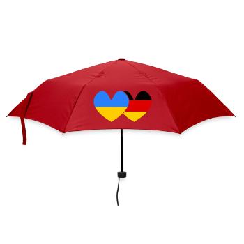 Ukraine Deutschland Freundschaft  - Regenschirm (klein) - Rot - Vorne