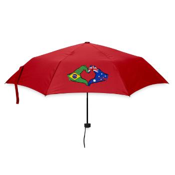 Brazil Australia Hands Heart Shape Used - Umbrella (small) - red - Front
