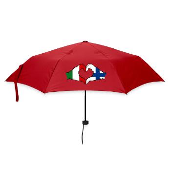 Italy Finland Flag Hands Heart Shape - Umbrella (small) - red - Front
