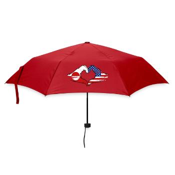 Mains du drapeau américain du Groenland en forme de cœur utilisées - Parapluie standard - rouge - Devant