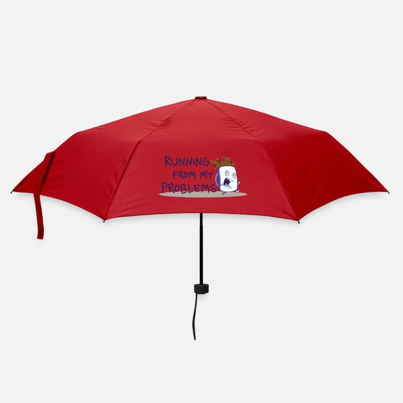 Running from my problems – Lustiger Kaffee Spruch - Regenschirm (klein) - Rot