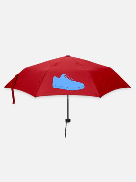 Blauer Sneaker Silhouette - Regenschirm (klein) - Rot