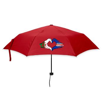 Algeria Cape Verde flag hands heart shape used - Umbrella (small) - red - Front