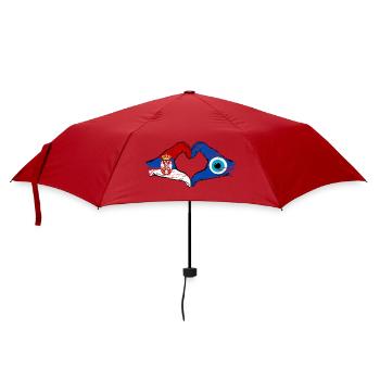 Mains du drapeau du Nazar serbe en forme de cœur utilisées - Parapluie standard - rouge - Devant
