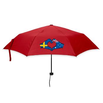 Schweden Australien Flagge Herzform - Regenschirm (klein) - Rot - Vorne