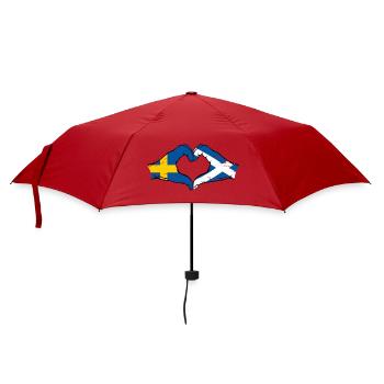 Sweden Scotland Hands Heart Shape Used - Umbrella (small) - red - Front