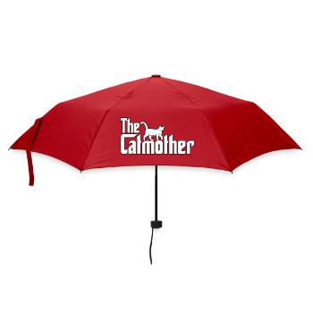 Catmother Katzensilhouette Katzen Mama Cat Mom - Regenschirm (klein) - Rot - Vorne
