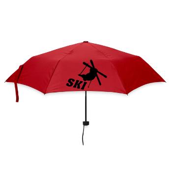 Ski, ski, skiing, après ski, freeski, winter, snow - Umbrella (small) - red - Front