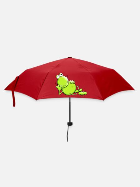 Verträumter Frosch - Regenschirm (klein) - Rot