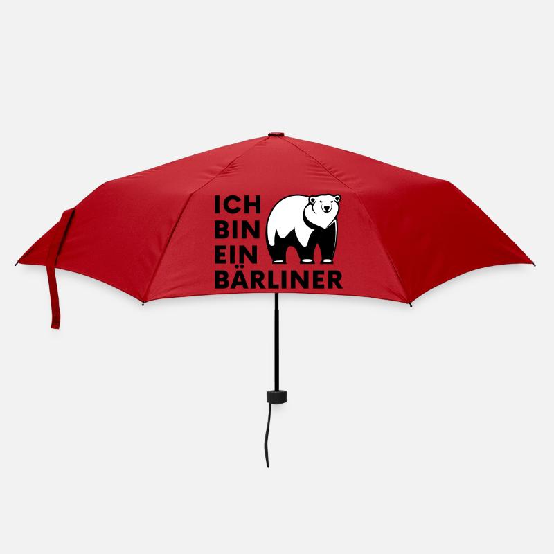 Polar Bären Silhouette Kontrast - Regenschirm (klein) - Rot