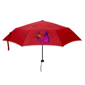 Neon Schmetterlingszauber - Regenschirm (klein) - Rot - Vorne