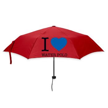 I LOVE WATER POLO Wasserball - Umbrella (small) - red - Front