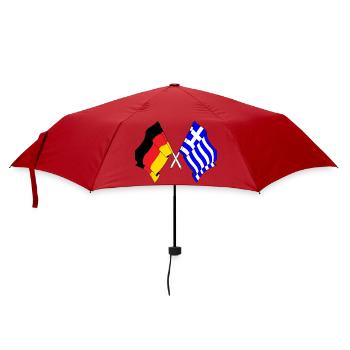 Flag of Germany and flag of Greece - Umbrella (small) - red - Front