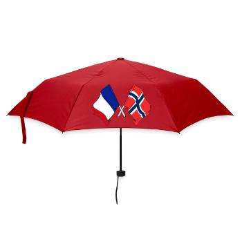 Flagge von Frankreich und Flagge Norwegen - Regenschirm (klein) - Rot - Vorne