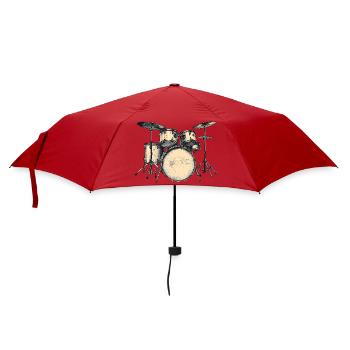 Rocking drum design for music lovers - Umbrella (small) - red - Front