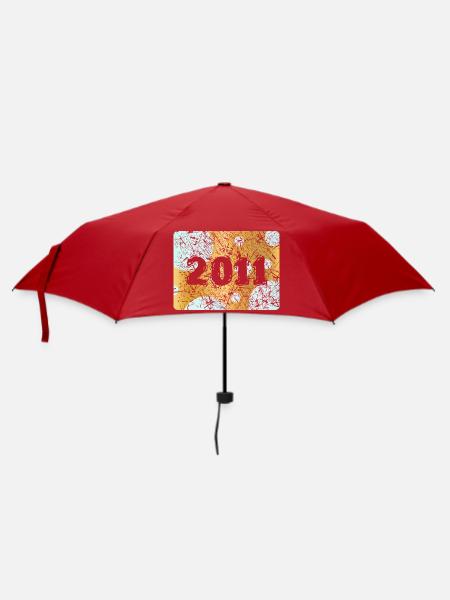 Zahl 2011 - Regenschirm (klein) - Rot