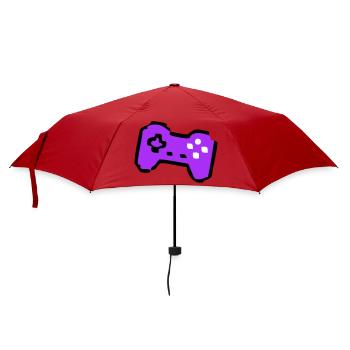  Schräger Retro Controller Gamer - Regenschirm (klein) - Rot - Vorne