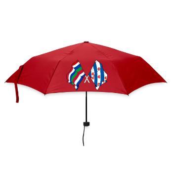 Schier & Friesland kreuzte Flaggen - Regenschirm (klein) - Rot - Vorne