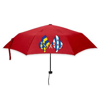 Ameland & Friesland Crossed Flags - Umbrella (small) - red - Front