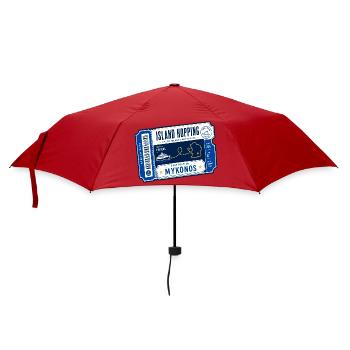 Island Hopping Mykonos Ferry Route Greece Vacation - Umbrella (small) - red - Front