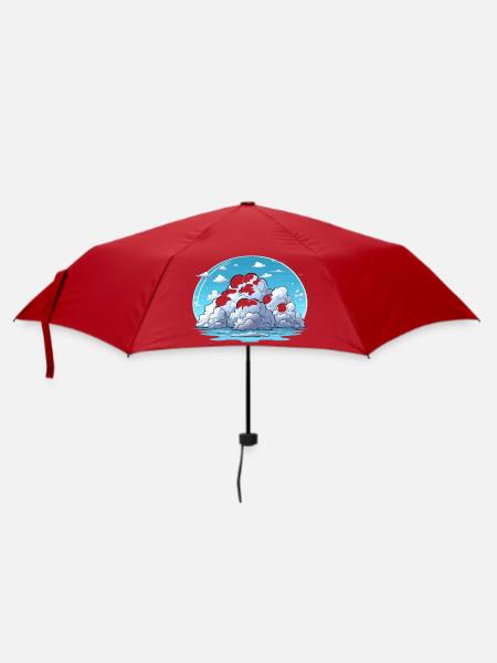 Wolkeninsel am Meer - Regenschirm (klein) - Rot