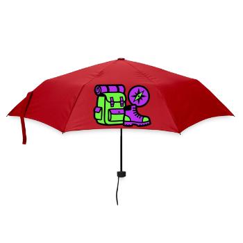 Wanderrucksack Kompass Grafik - Regenschirm (klein) - Rot - Vorne