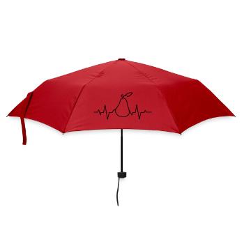 Geschenk für Ernährungsfans, Birne Herzschlag - Regenschirm (klein) - Rot - Vorne