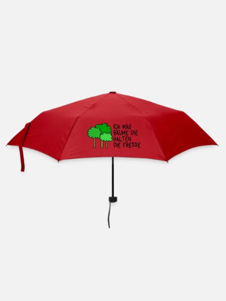 Ich mag Bäume die halten die Fresse - Regenschirm (klein) - Rot