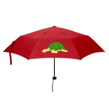 Cute Lazy Turtle Sleeping Funny Reptile Pet Owner - Umbrella (small) - red - Front