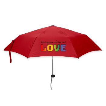 LGBT T Shirt Rainbow everyone deserves love - Umbrella (small) - red - Front