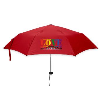 Liebe ist stark Regenbogen-Stil LGBTQ - Regenschirm (klein) - Rot - Vorne