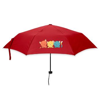 Trio Chats Colorés Amis - Parapluie standard - rouge - Devant