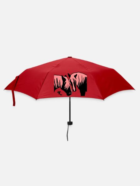 schwarzwald_maedels_grau - Regenschirm (klein) - Rot