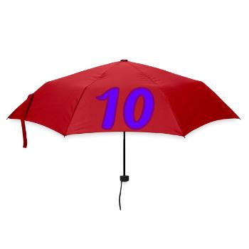 10. 10 ANS. 10e ANNIVERSAIRE. ANNIVERSAIRE 10 ANS. - Parapluie standard - rouge - Devant