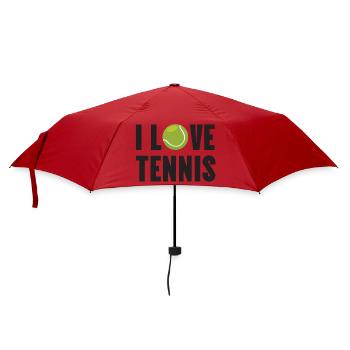 Ich liebe Tennis - Regenschirm (klein) - Rot - Vorne