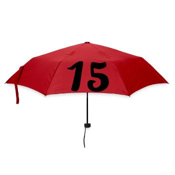 15. 15 ANS. 15e ANNIVERSAIRE. ANNIVERSAIRE 15 ANS. - Parapluie standard - rouge - Devant