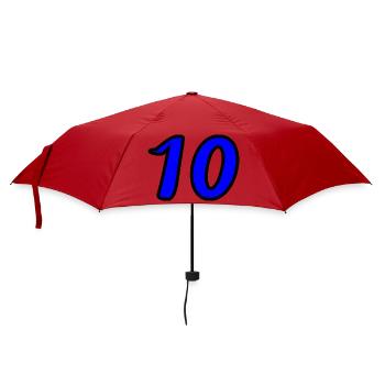 10. 10 JAHRE. 10-JÄHRIGES JUBILÄUM. 10-JÄHRIGES JUBILÄUM. - Regenschirm (klein) - Rot - Vorne