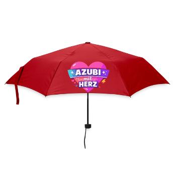 Azubi mit ganz viel Herz - Regenschirm (klein) - Rot - Vorne